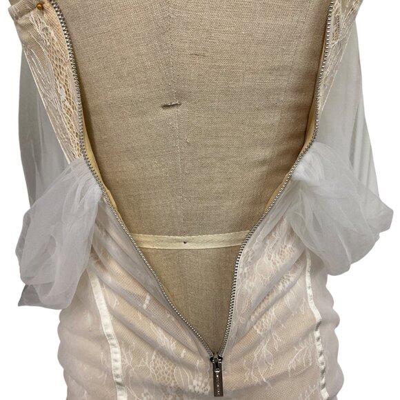 Miss Circle XS Sheer Lace Corset Dress With Detachable Sleeves - Picture 12 of 15